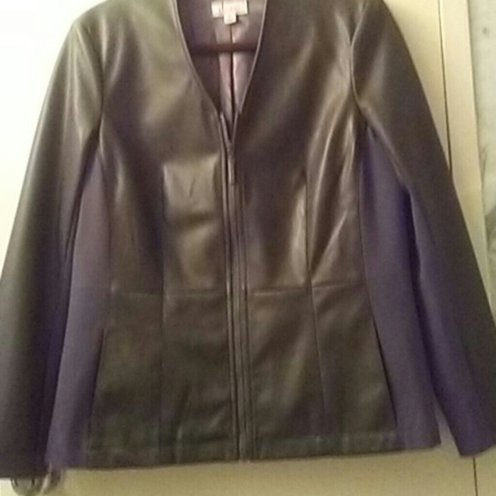 FAUX leather Jacket SALE  with spandex nylon etc back and inse‎